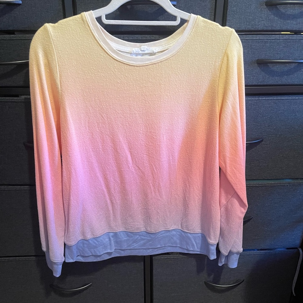 Ombre pullover crewneck sweater